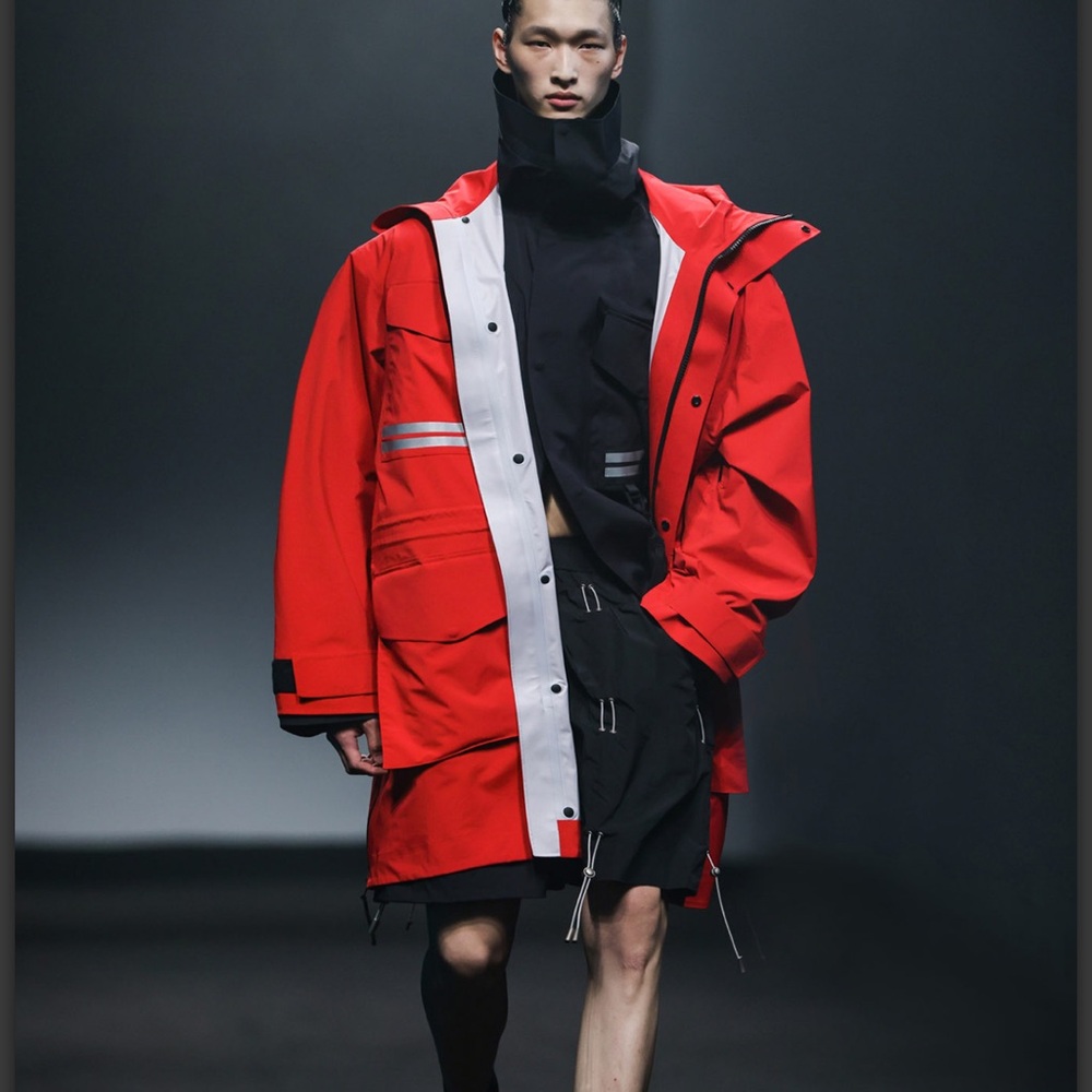 Brand new with Tags Canada Goose Red and Black Raincoat